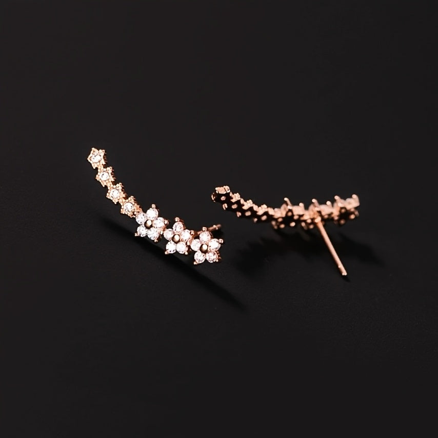 Teresina – Boucles d'Oreilles Florales Éternelles - Or Rose